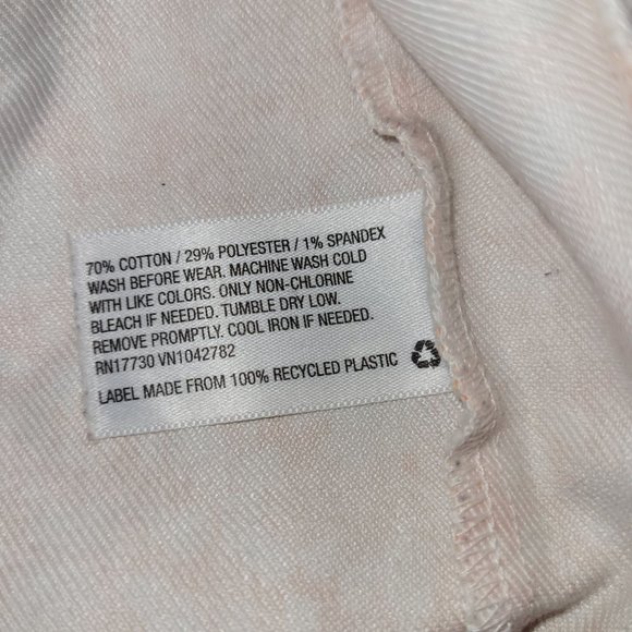 OshKosh Girls Size 3T Floral Print Denim Jean Jacket Peach White Zip Collar - Picture 6 of 7